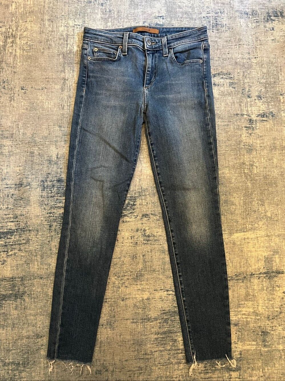 Joe's Jeans The Icon Distressed Hem Mid Rise Skinny Ankle Jeans Women's W 26